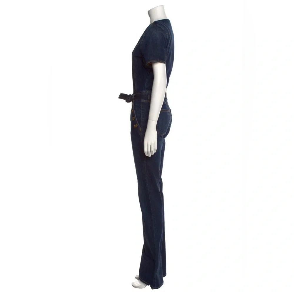Ramy Brook Helena Dark Blue Denim Jumpsuit Size 27 - Picture 5 of 6